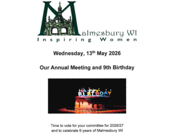 Malmesbury WI - May Meeting - Annual Meeting &amp; 9th Birthday